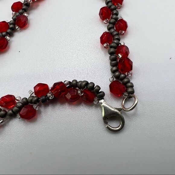 Set of 3 Dainty Crystal-Like Twisted Beaded Bracelets 925 Clasp - Picture 7 of 10